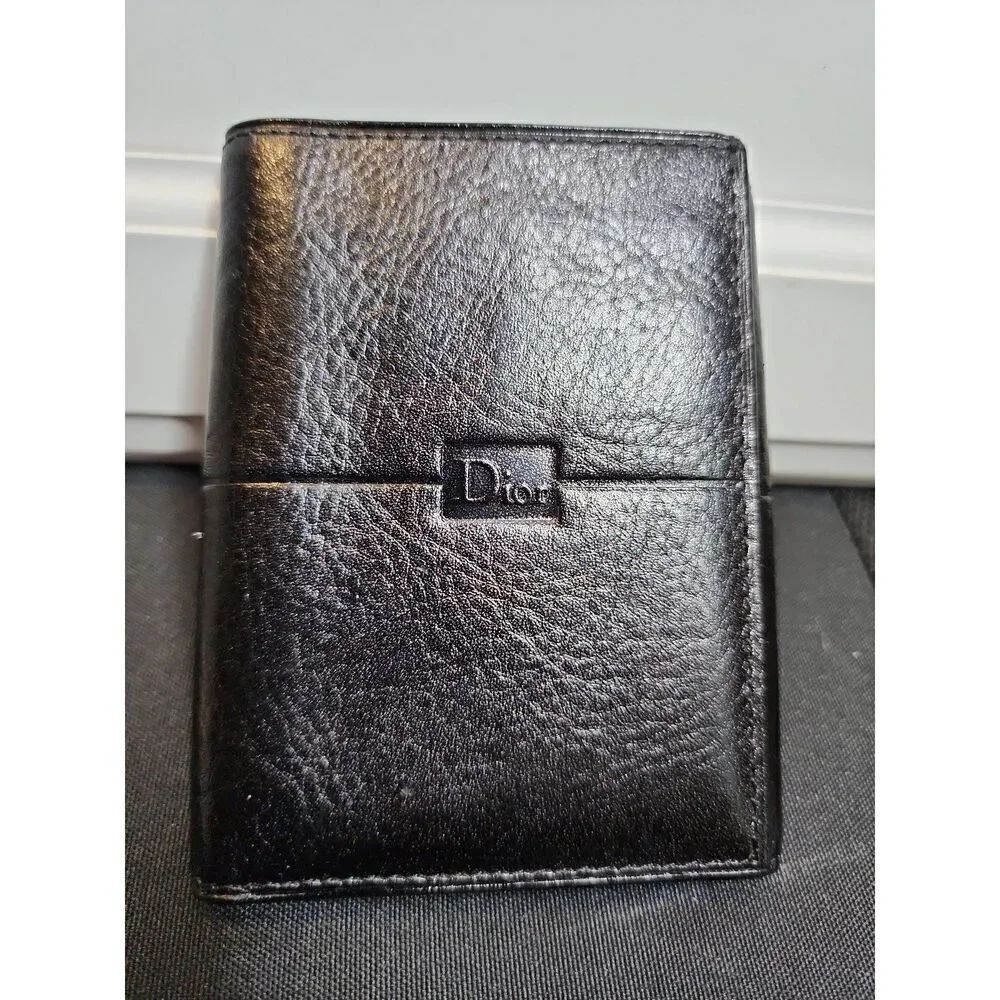 Christian Dior Vintage Black Leather Wallet